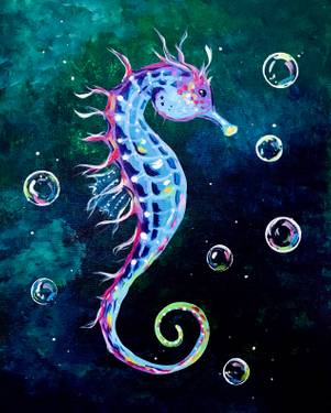 Mystic Seahorse - Paint Nite event in Kenosha, WI