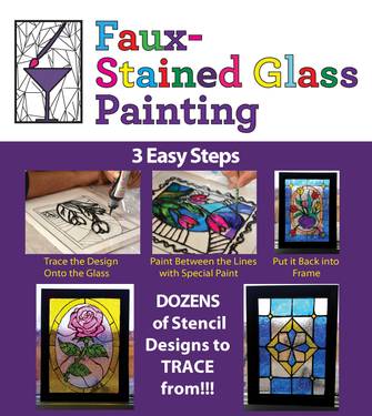 FAUX STAINED GLASS - DOZENS OF OPTIONS TO TRACE FROM! - Paint Nite event in Grand Valley, ON